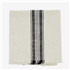 MADAM STOLTZ Checked kitchen towel with fringes - Off white, black
