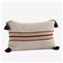 MADAM STOLTZ Linen cushion cover with embroidery - Grey, sand