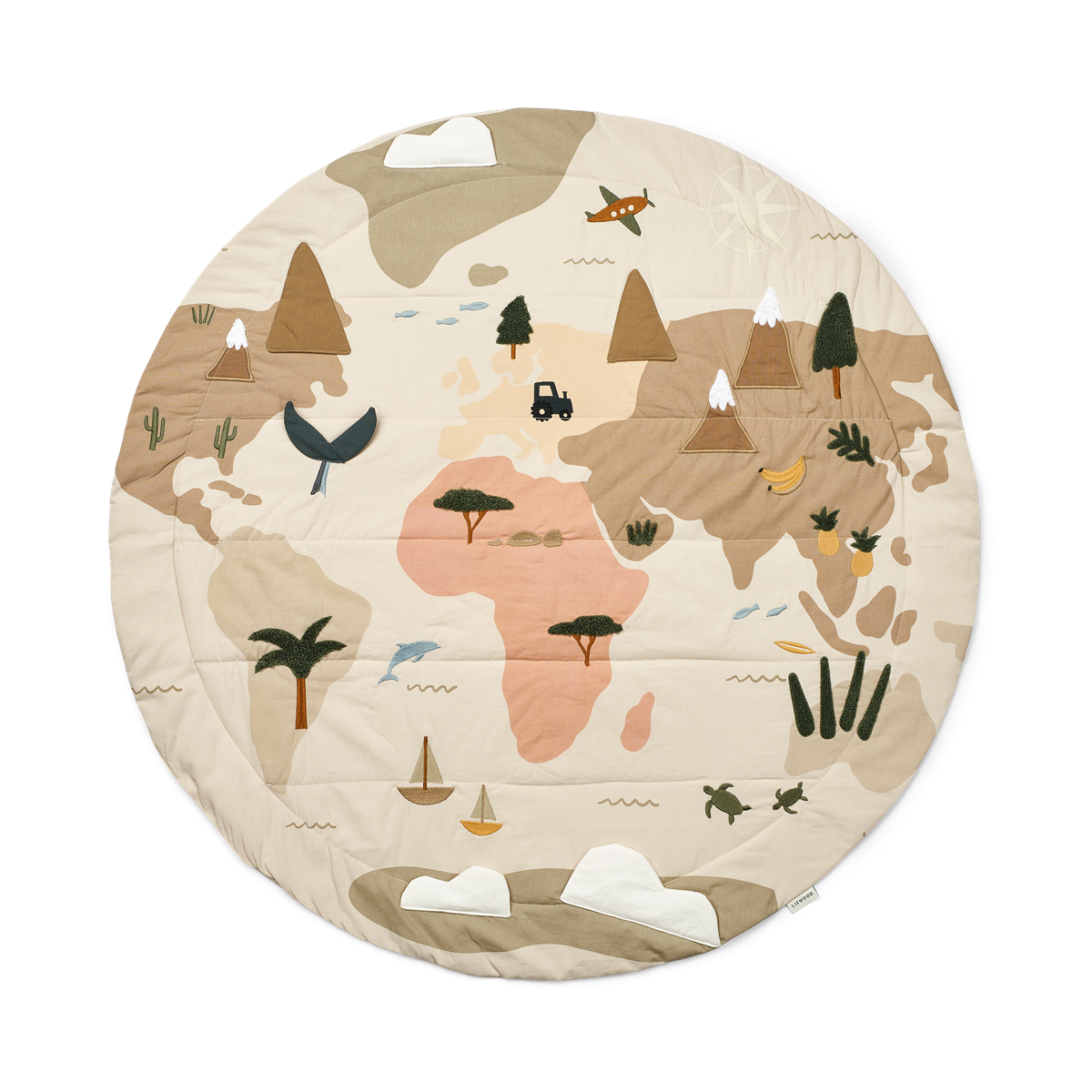 LIEWOOD Adonna Transporteerbare leermat - World map / Sandy