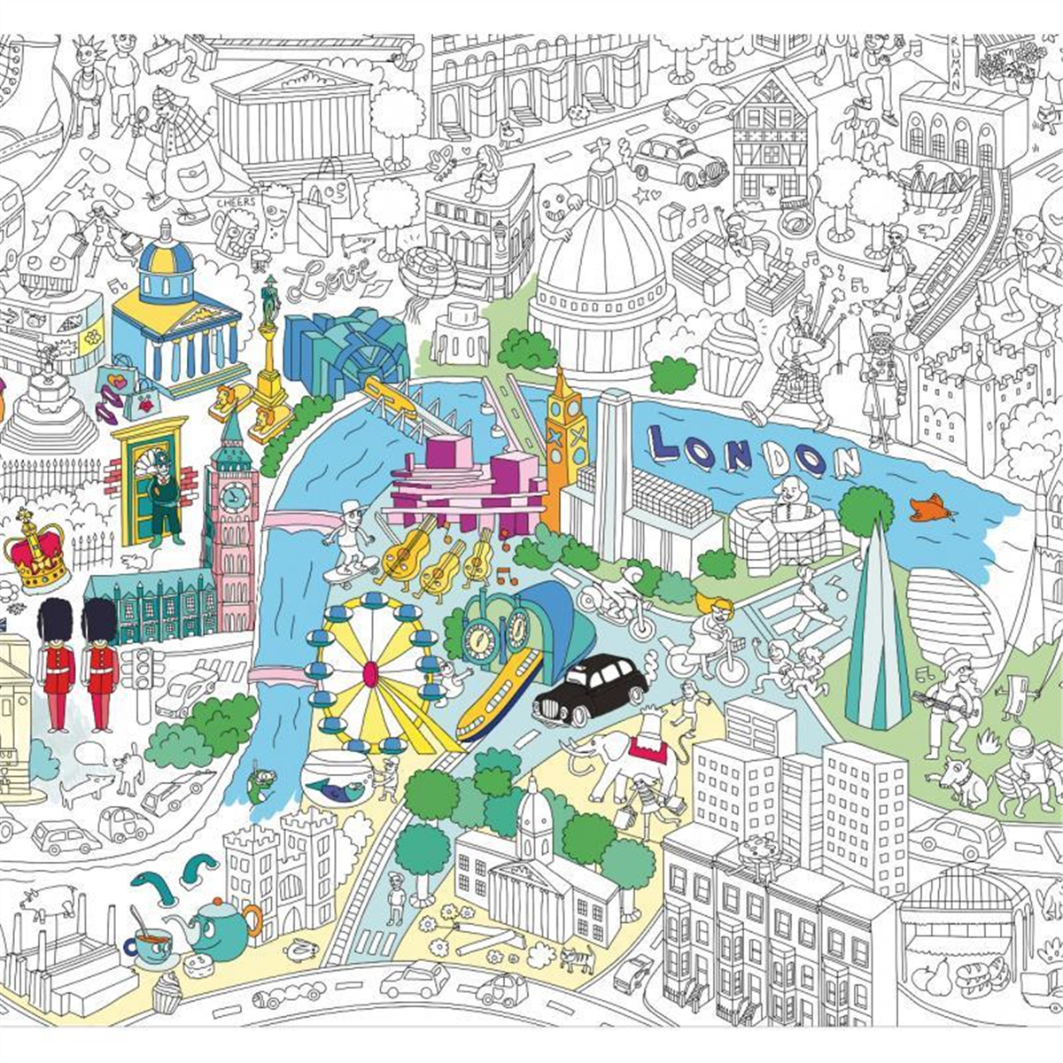 OMY - Poster géant à colorier - Londres