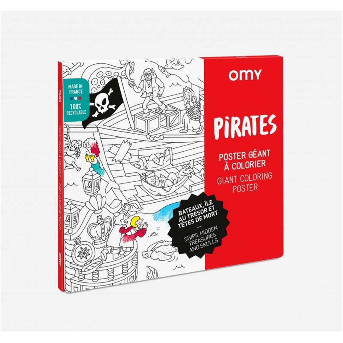 OMY - Poster géant à colorier - Pirates
