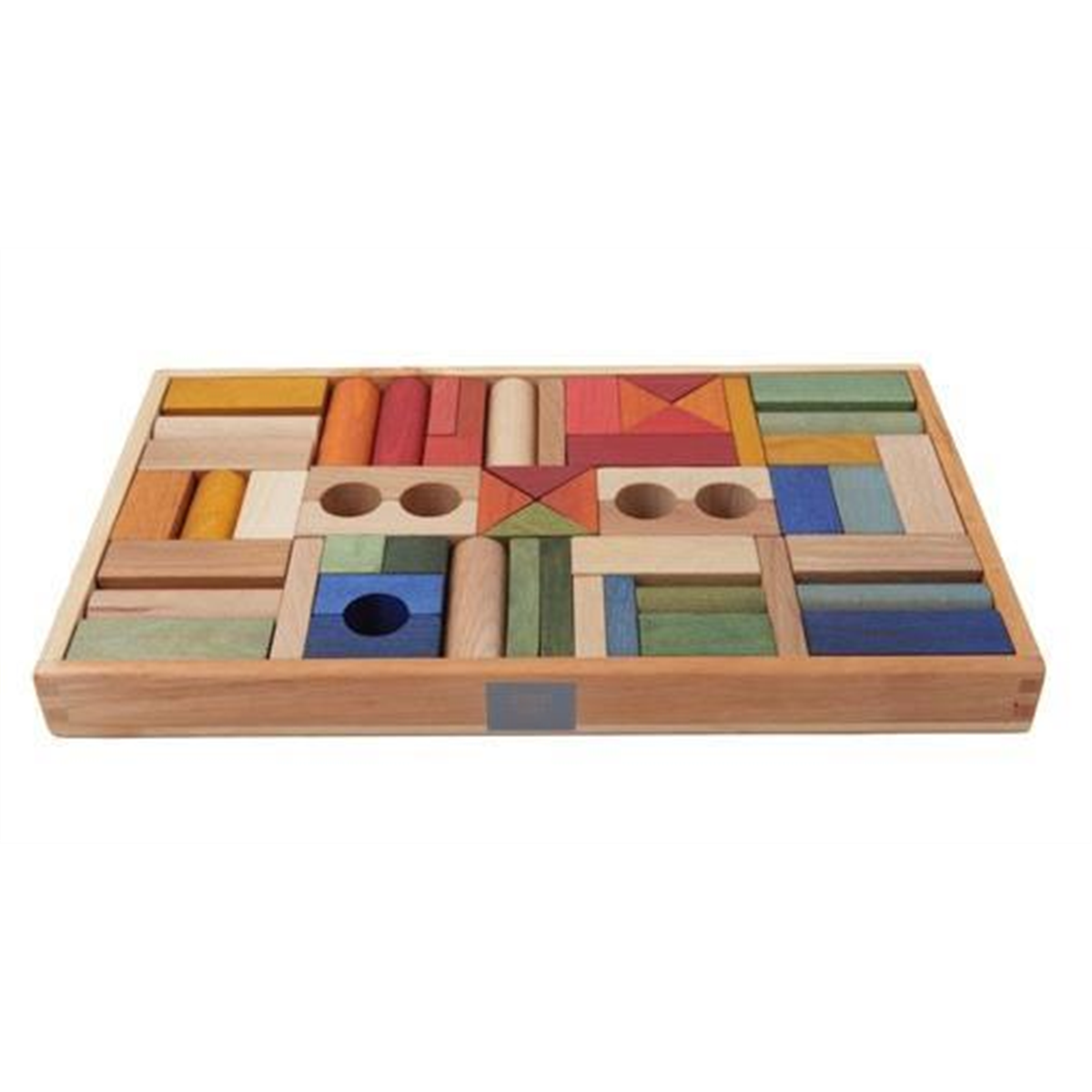 WOODEN STORY - Rainbow wood block tray - 54 PCS