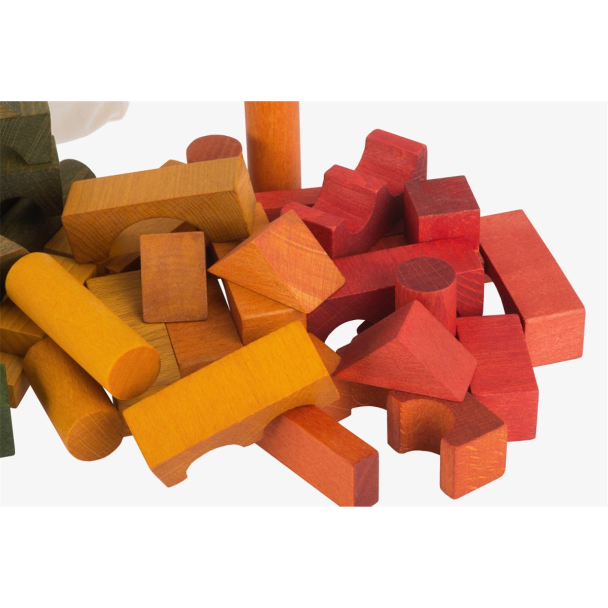 WOODEN STORY - Regenboog houten blokken in een zak - 100 PCS