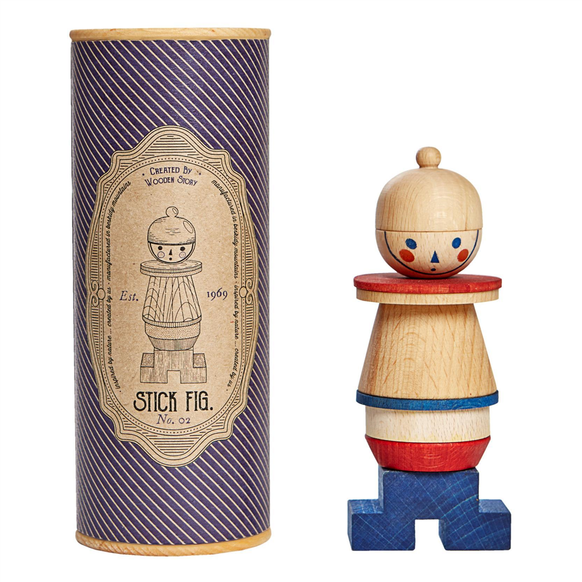WOODEN STORY Stacking man Blue
